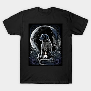 Tarot Card Crescent Moon And Dog For astrology lovers T-Shirt